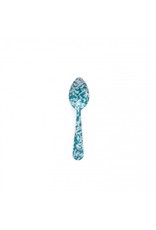 Enamelware 8" Medium Serving Spoon Splatterware Turquoise