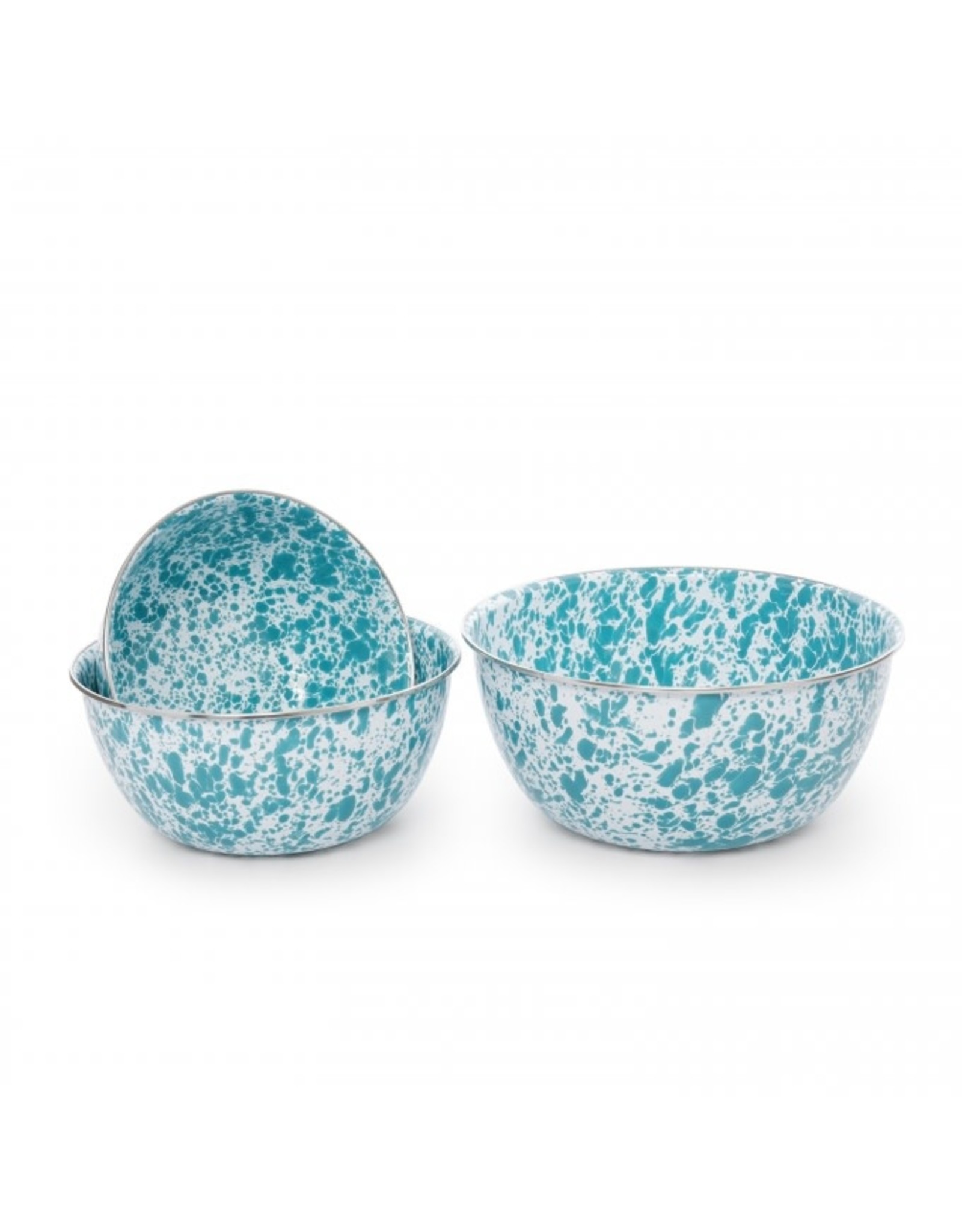 Turquoise Marble Splatter 3-pc Mixing Bowl Set