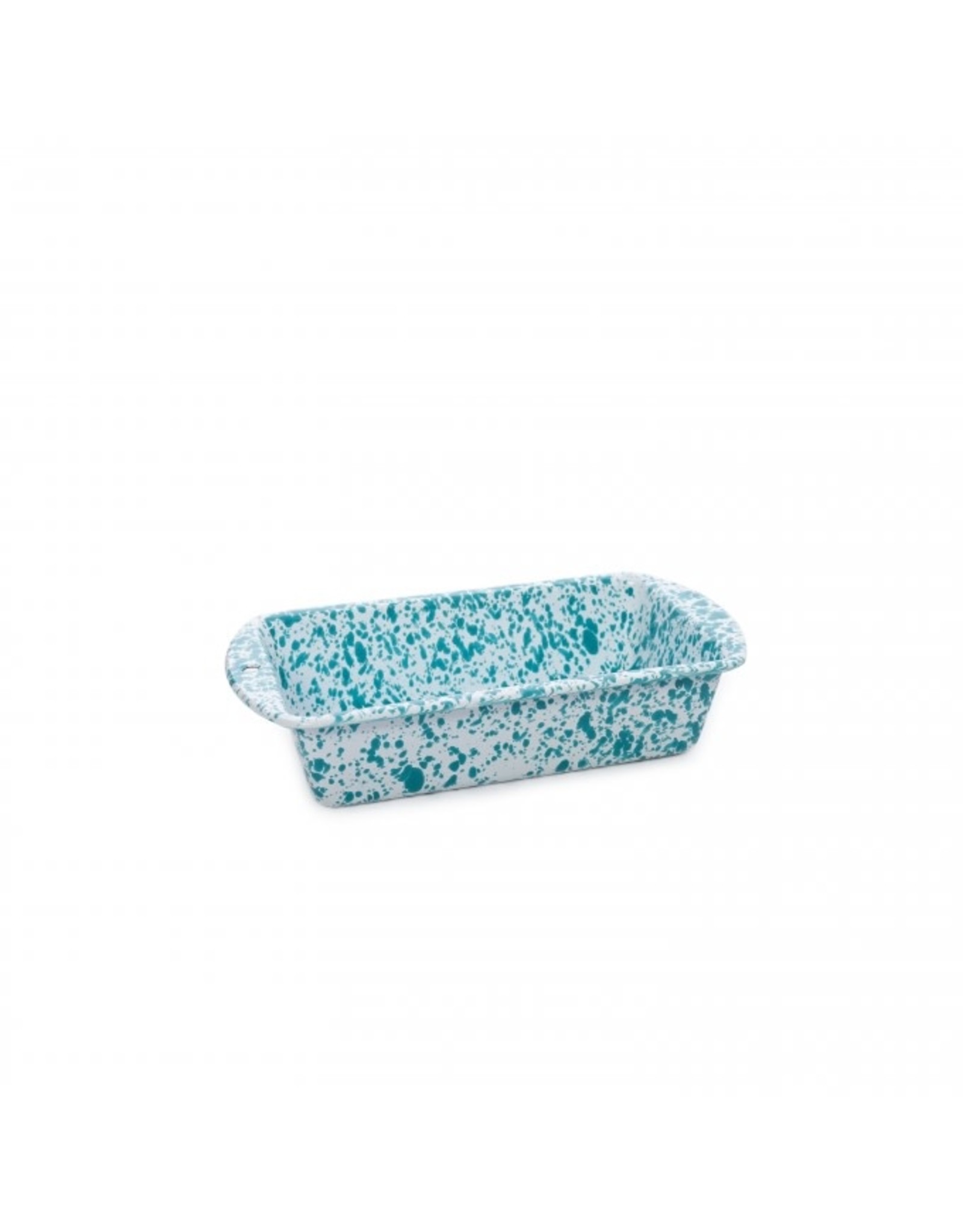 Enamelware Splatterware Loaf Pan Turquoise