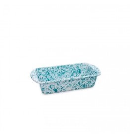 Enamelware Splatterware Loaf Pan Turquoise