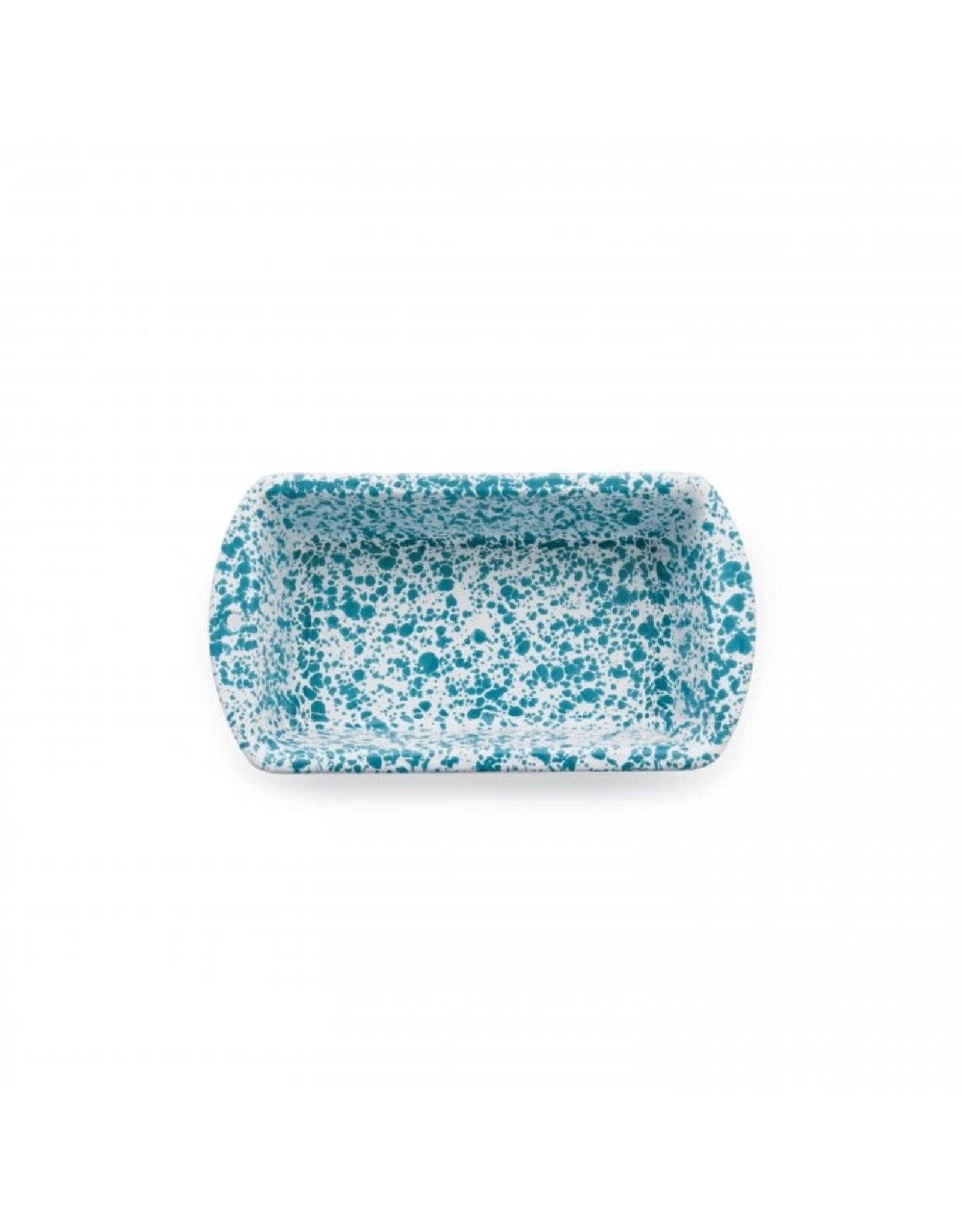 Enamelware Splatterware Loaf Pan Turquoise