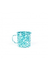 Enamelware16 oz Mug Splatterware Turquoise