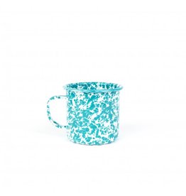Enamelware16 oz Mug Splatterware Turquoise