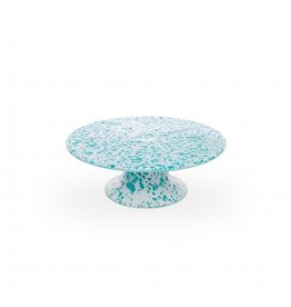 Turquoise Marble Splatter 11" Cake Stand