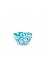 Enamelware 14 oz Small Footed Bowl Splatterware Turquoise