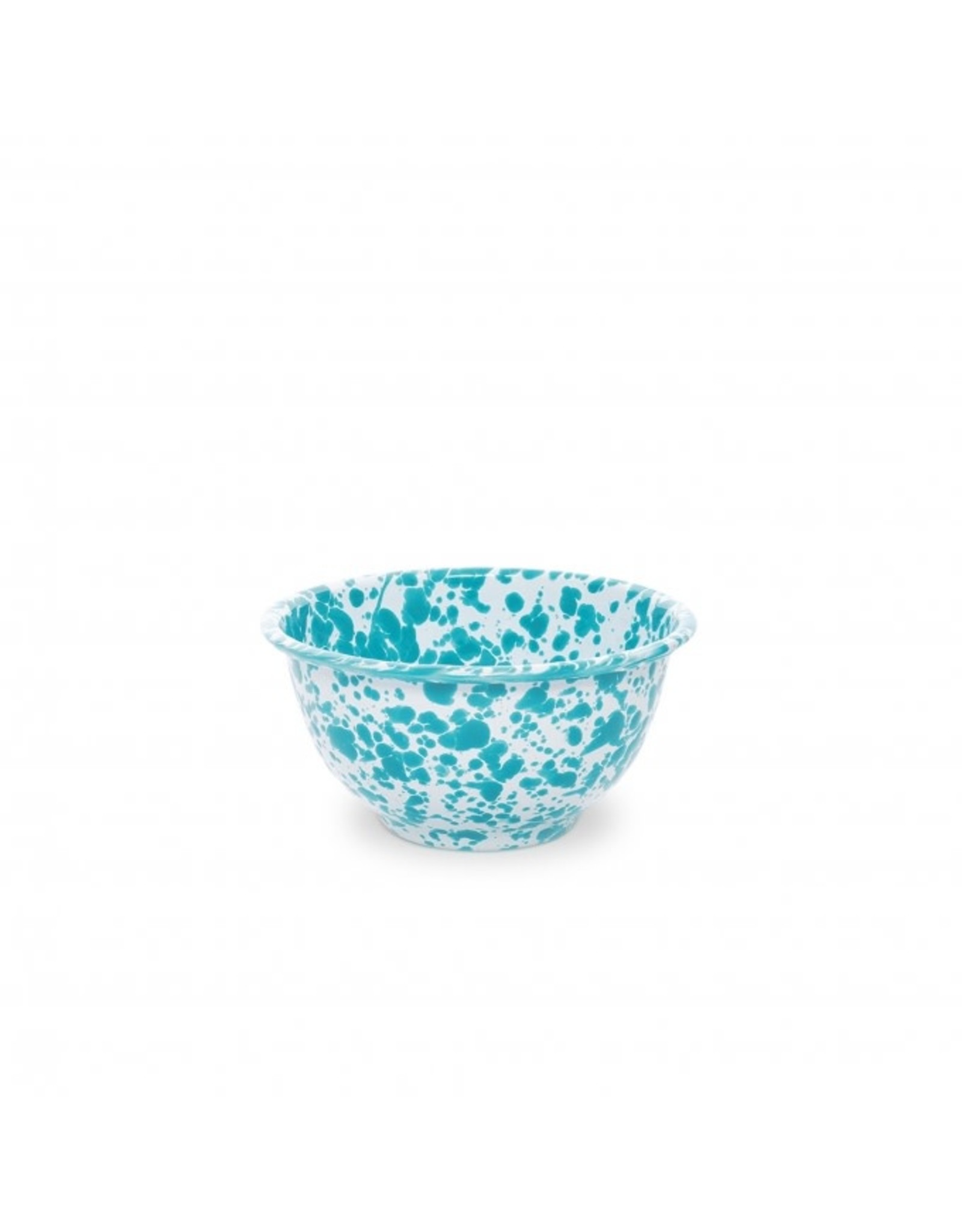 Enamelware 14 oz Small Footed Bowl Splatterware Turquoise