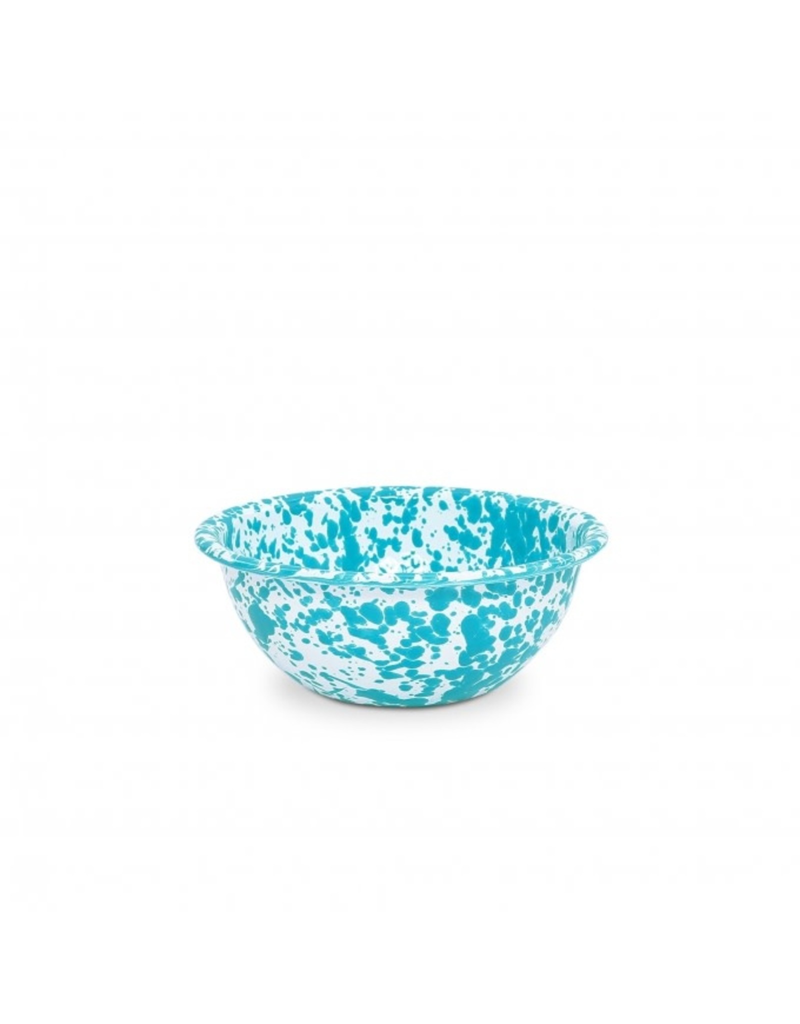 Enamelware Cereal Bowl Splatterware Turquoise