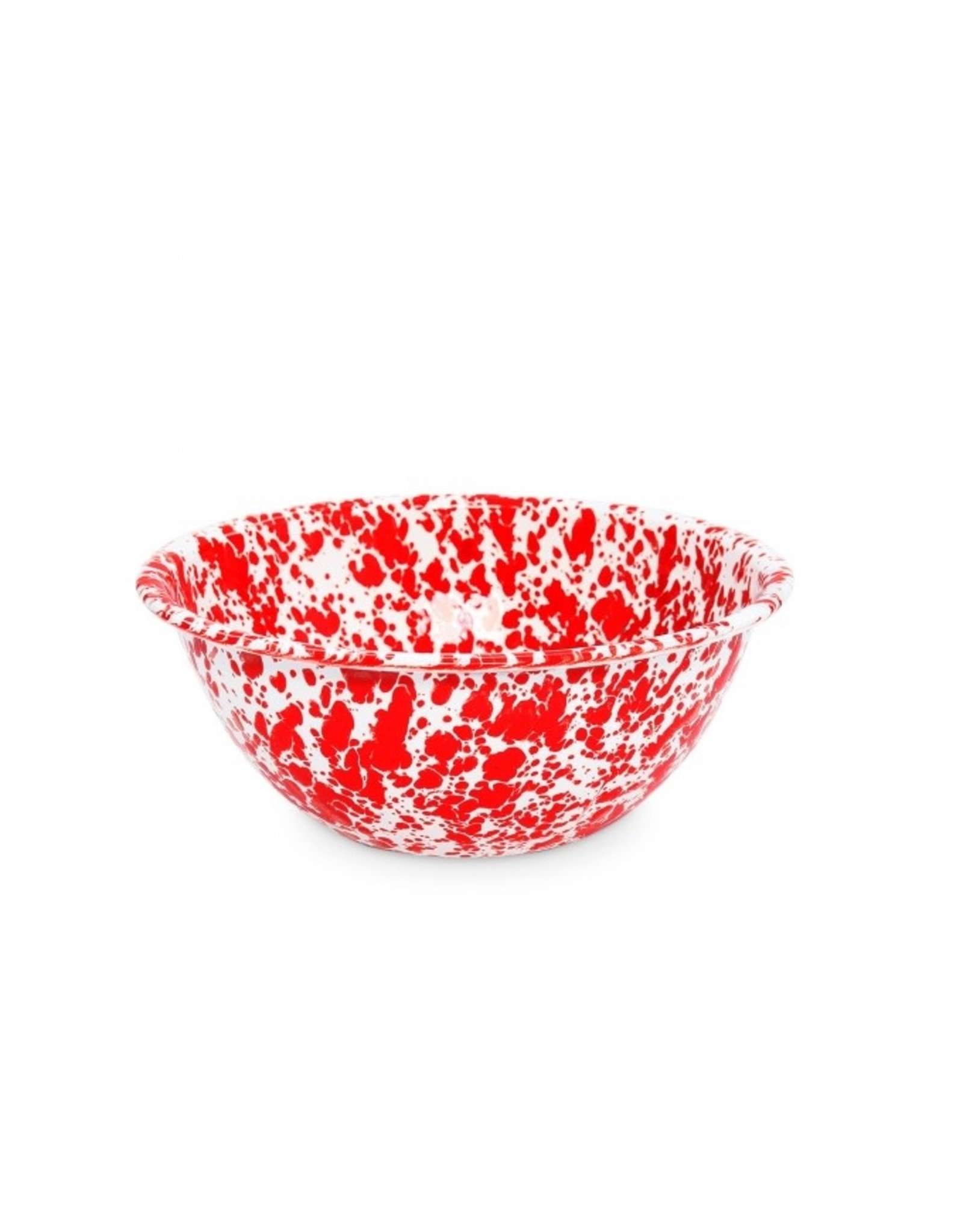 Enamelware 1.5 qt Small Serving Bowl Red Splatterware