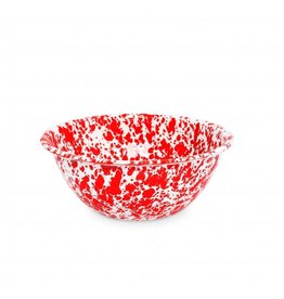 Enamelware 1.5 qt Small Serving Bowl Red Splatterware
