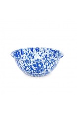 Enamelware 1.5 qt Small Serving Bowl Splatterware Blue