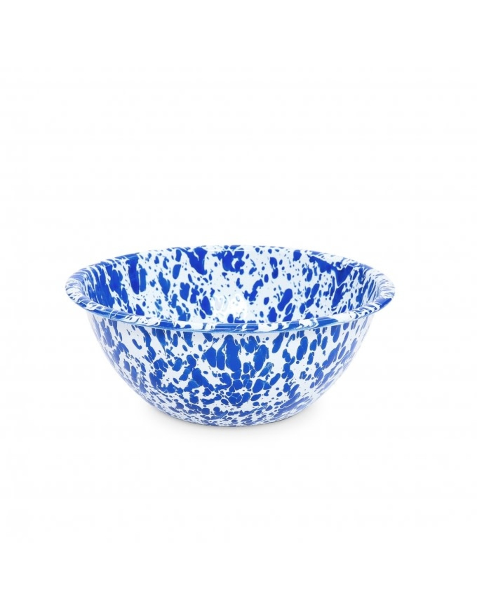 Enamelware 1.5 qt Small Serving Bowl Splatterware Blue