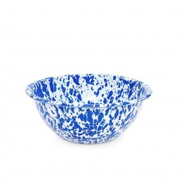 Enamelware 1.5 qt Small Serving Bowl Splatterware Blue