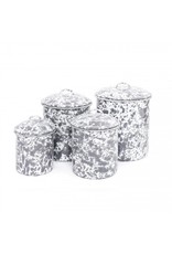 Enamelware 4-pc Canister Set Splatterware Grey