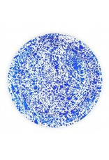 Blue Marble Splatter Medium Round Tray 15 Inch