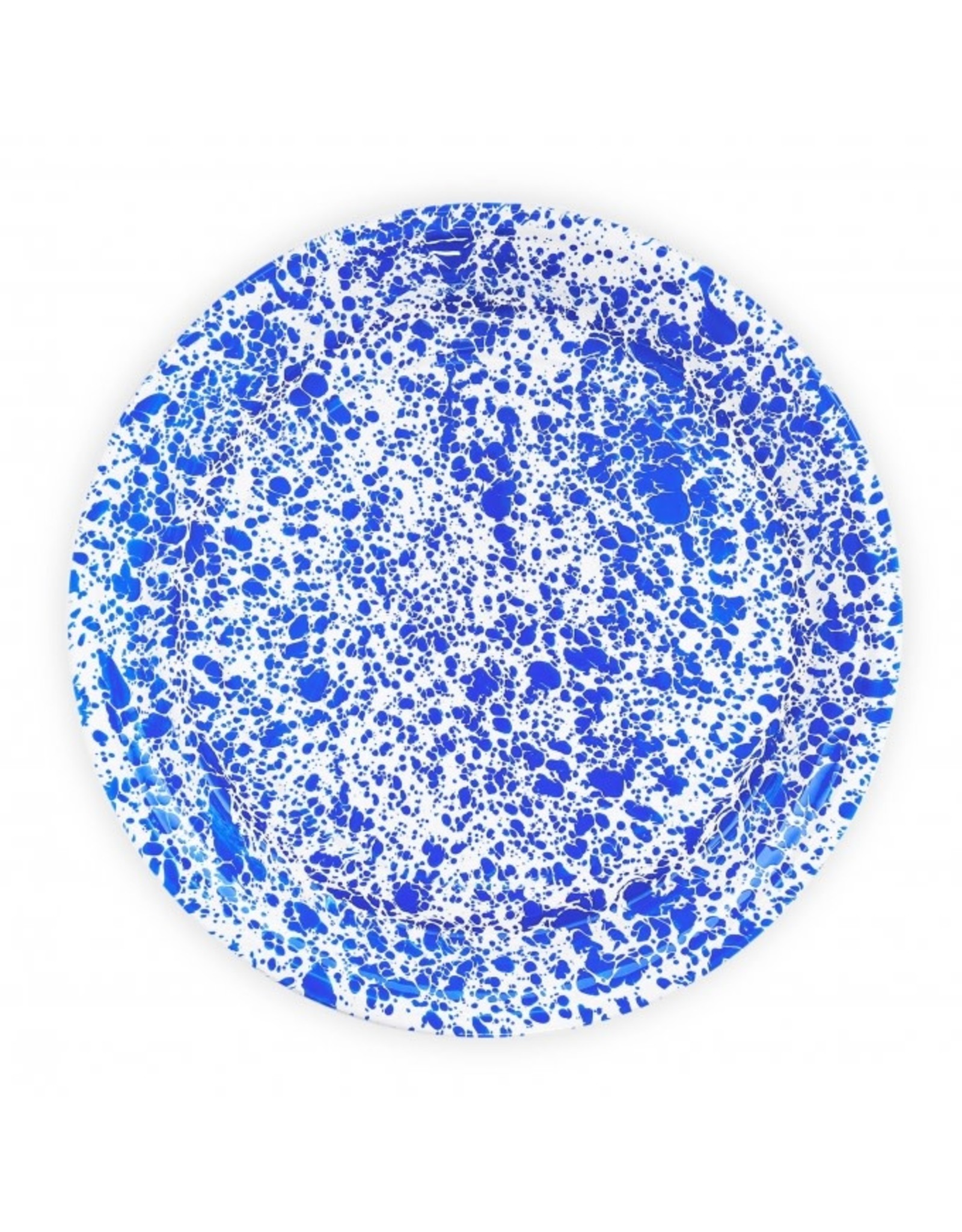 Blue Marble Splatter Medium Round Tray 15 Inch
