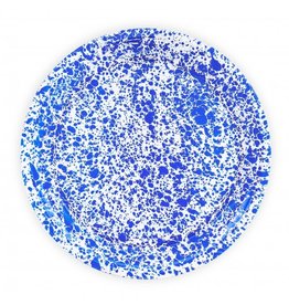 Blue Marble Splatter Medium Round Tray 15 Inch