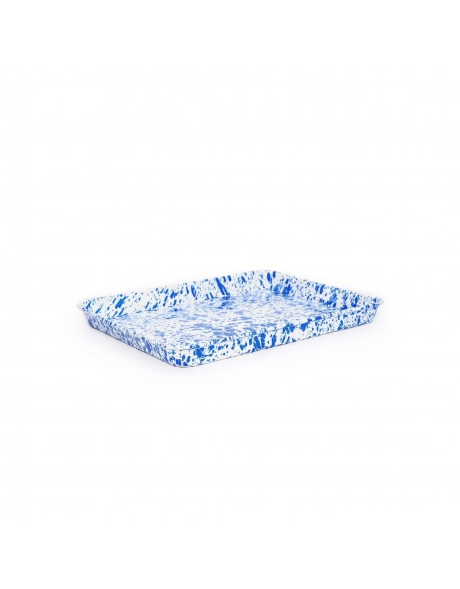 Enamelware Small Rectangle Tray Splatterware Blue