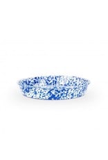 Enamelware Cocktail Tray/Deep Dish Pizza Pan Splatterware Blue
