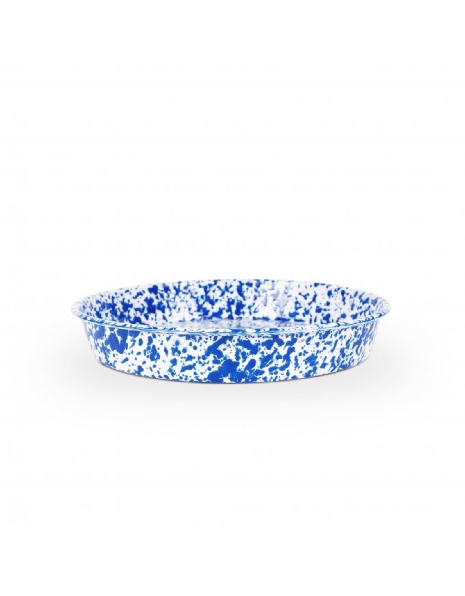 Enamelware Cocktail Tray/Deep Dish Pizza Pan Splatterware Blue