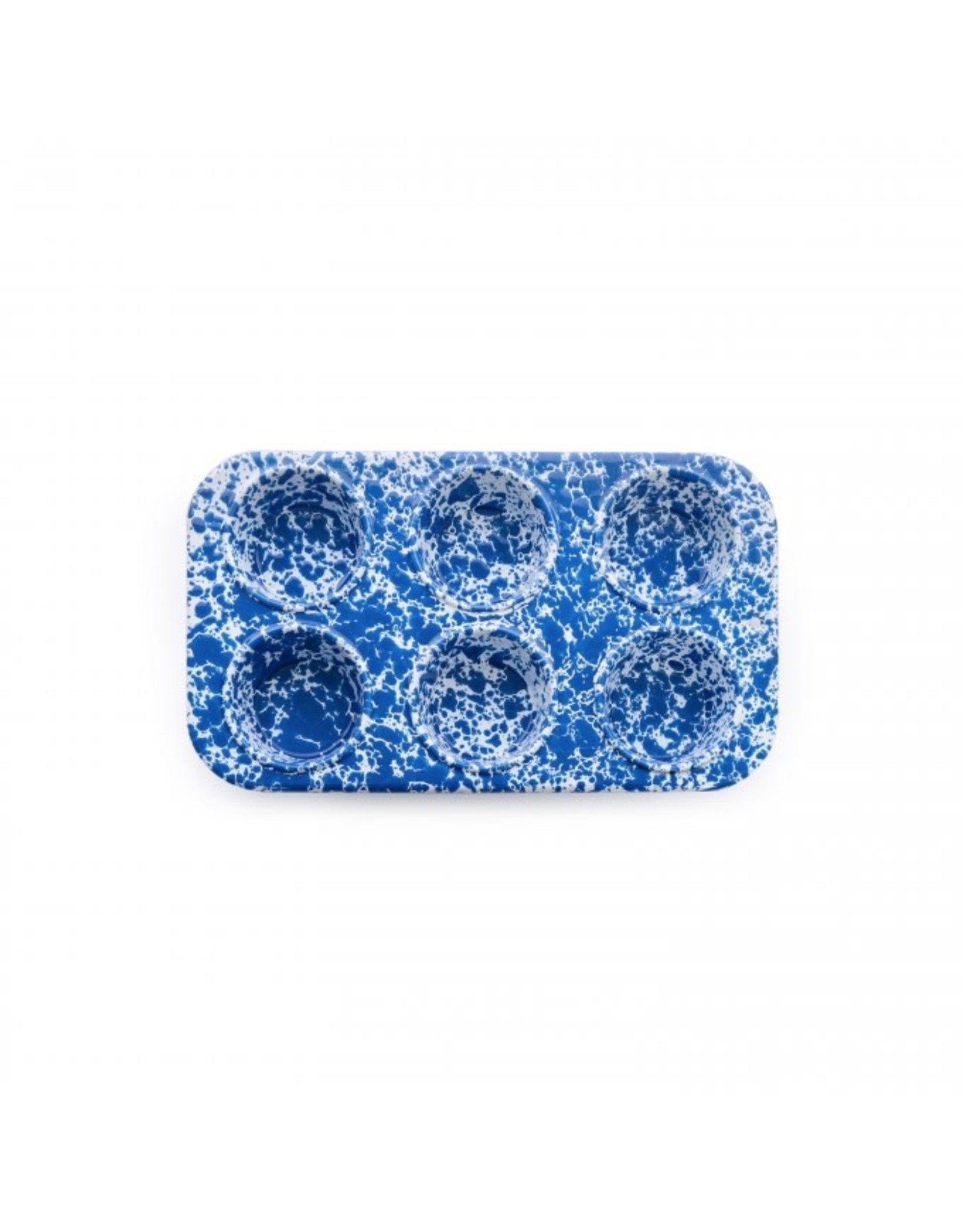 Blue Marble Splatter 6 Cup Muffin Tin