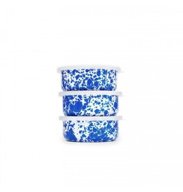 Blue Marble Splatter 3-pc Storage Bowl Set