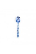 Enamelware 12" Slotted Spoon Splatterware Blue