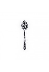 Enamelware 12" Large Serving Spoon Splatterware Black