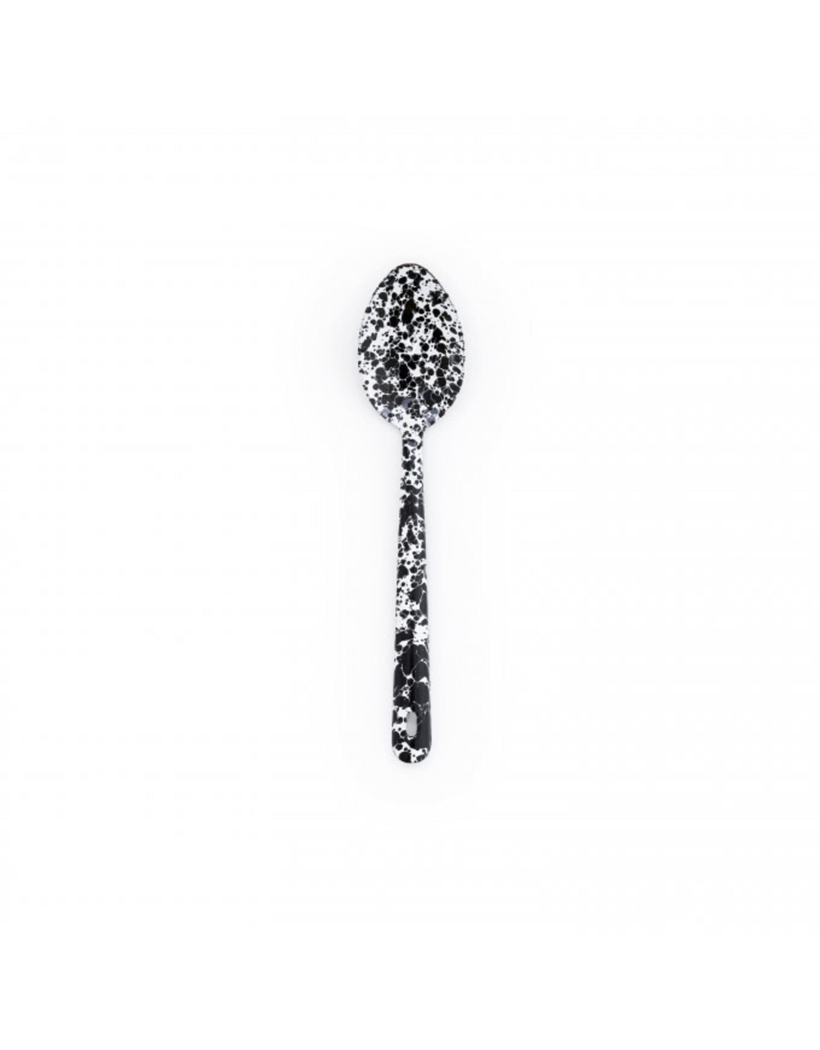 Enamelware 12" Large Serving Spoon Splatterware Black