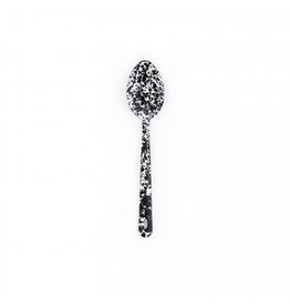Enamelware 12" Large Serving Spoon Splatterware Black