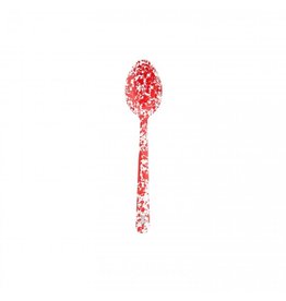 Enamelware Large Serving Spoon Red Splatterware