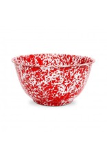 Enamelware Large Salad Bowl Splatterware Red