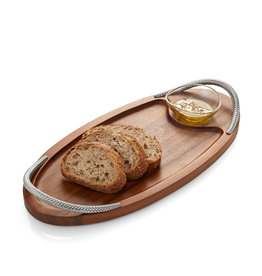 Nambe Braid Serving Board with Dipping Dish