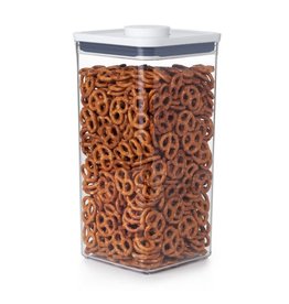 OXO OXO POP 6qt Plastic Big Square Airtight Food Storage Container White: BPA-Free, Dishwasher-Safe, Silicone Lid