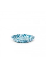 Enamelware Pasta Plate Splatterware Turquoise