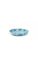 Turquoise Marble Splatter Pasta Plate