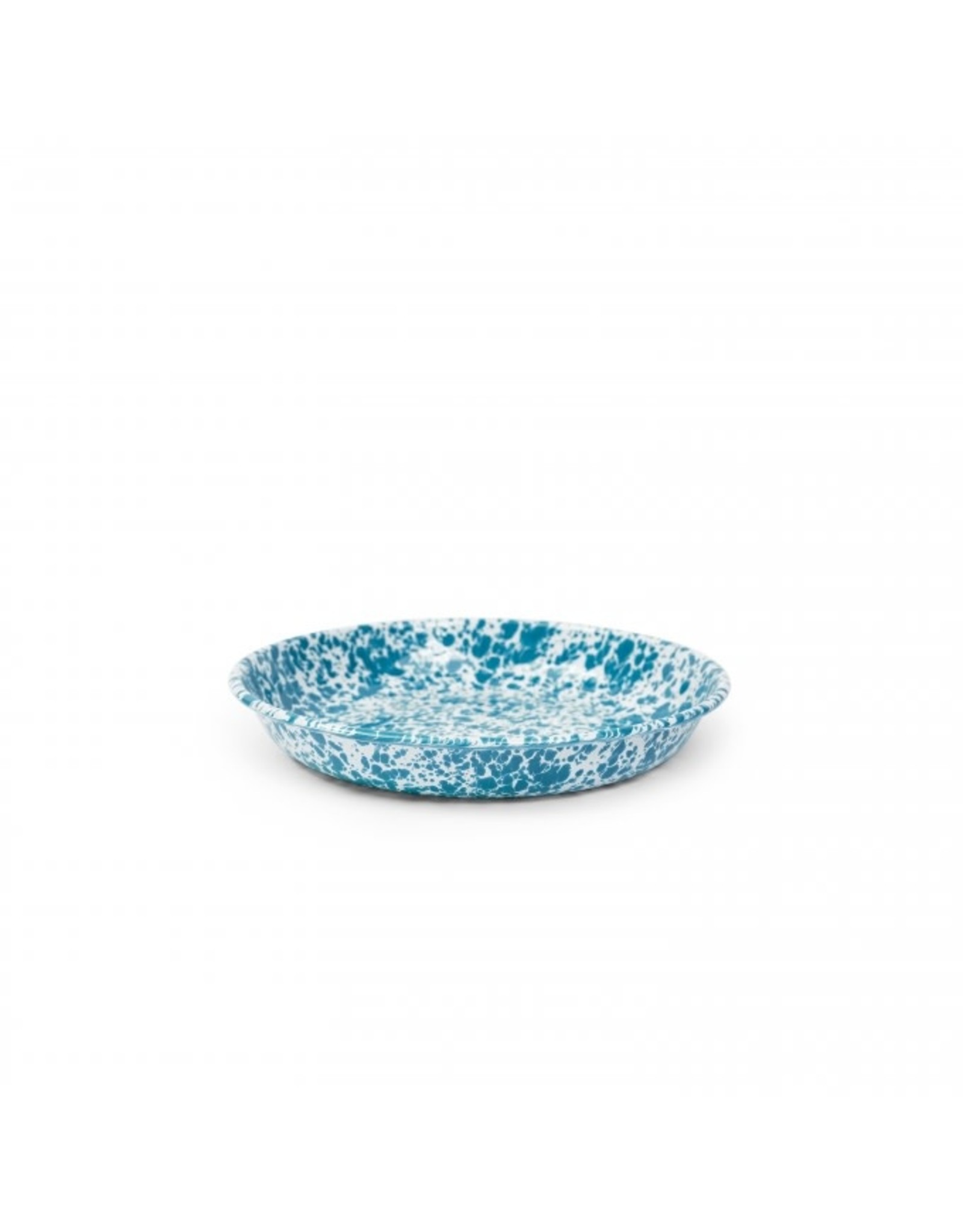 Enamelware Pasta Plate Splatterware Turquoise