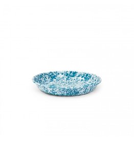 Enamelware Pasta Plate Splatterware Turquoise