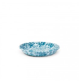 Turquoise Marble Splatter Pasta Plate