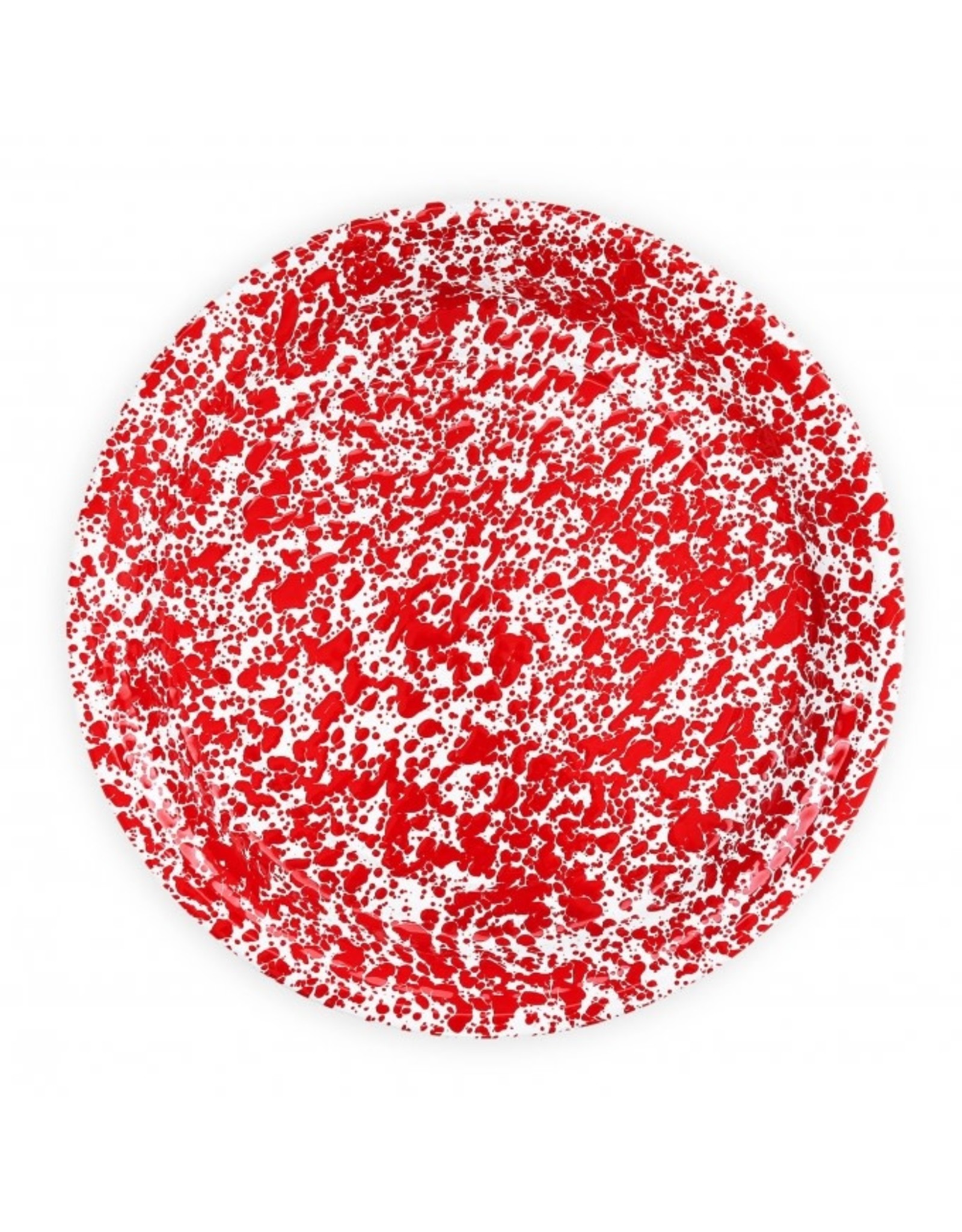 Red Marble Splatter 20" Round Tray