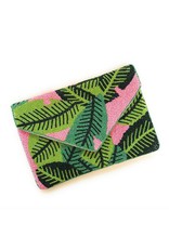 Pink/Green Palm Leaf Clutch