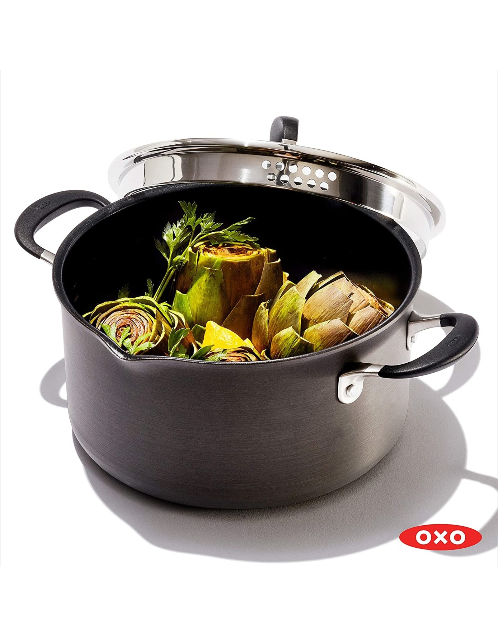 OXO 6QT Stockpot with Lid, 3-Layered German Engineered Nonstick Coating