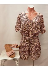 Leopard Elastic Waist Jersey Romper