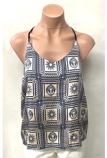 Fun Print Spaghetti Straps Halter Top