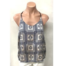 Fun Print Spaghetti Straps Halter Top