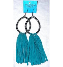 Silver Bead and Fringe Earring