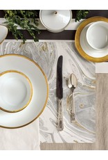 Hester & Cook Gray and Gold Marbled Placemat - 24 Sheets