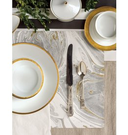 Hester & Cook Gray and Gold Marbled Placemat - 24 Sheets