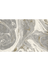 Hester & Cook Gray and Gold Marbled Placemat - 24 Sheets