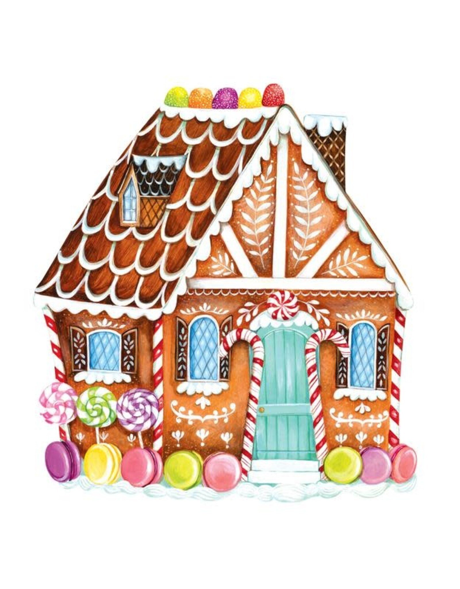 Hester & Cook Die-Cut Gingerbread House Coloring Placemat - Set of 12