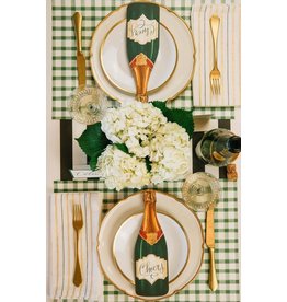 Hester & Cook Dark Green Painted Check Placemat - 24 Sheets